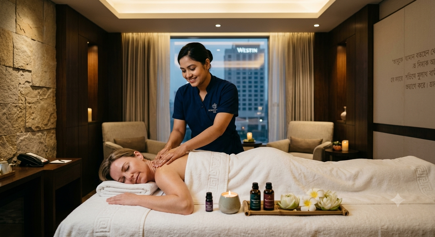 Premium luxury hotel room massage and spa near Westin Dhaka